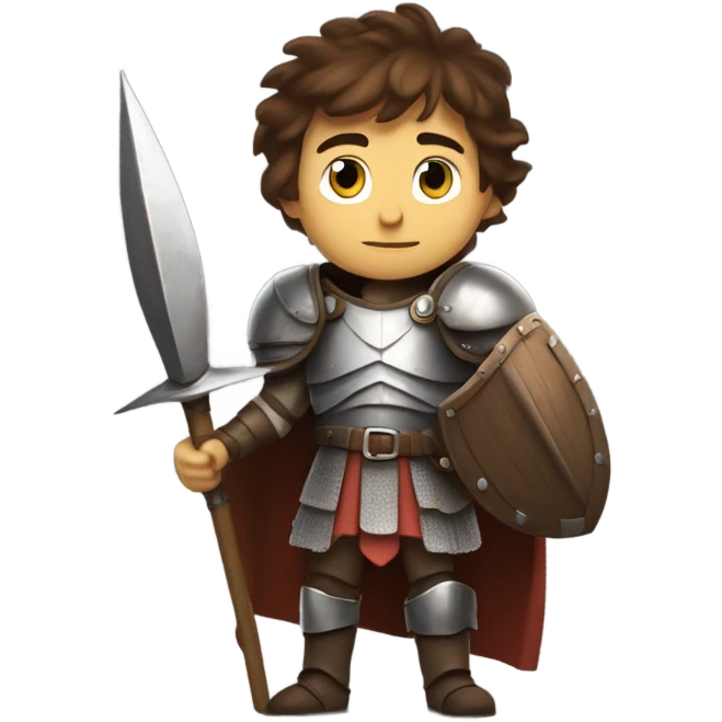 Hiccup ready for tournament with lance and shield emoji