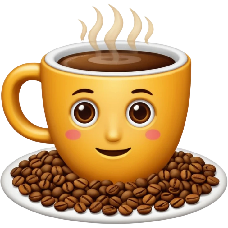 puntero formado por un grano de cafe emoji