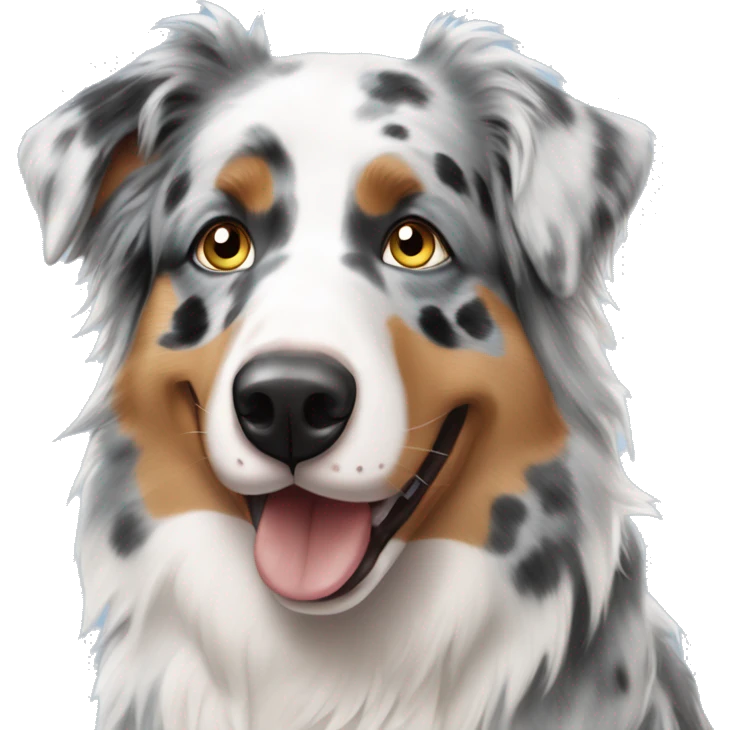 Blue Merle Australian shepherd with a couple  emoji