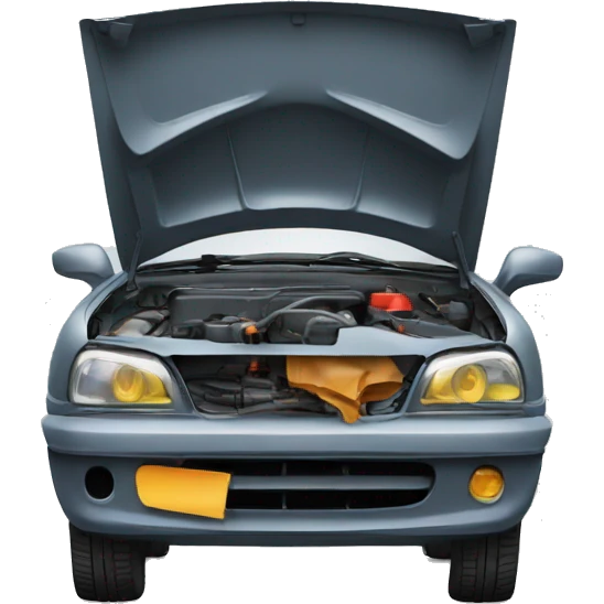 repair of a car with an open hood emoji