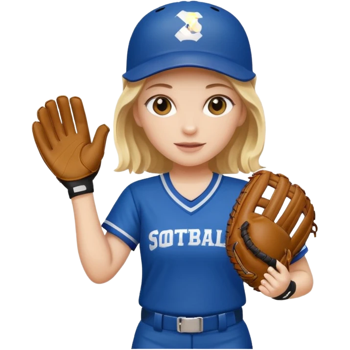 White girl playing softball emoji