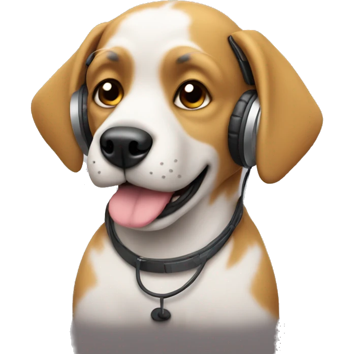 Dog listening to music emoji