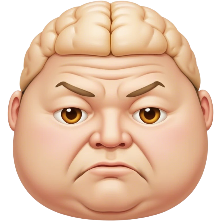A fat man with no brain emoji