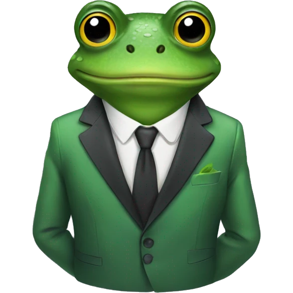 Frog in a suit emoji