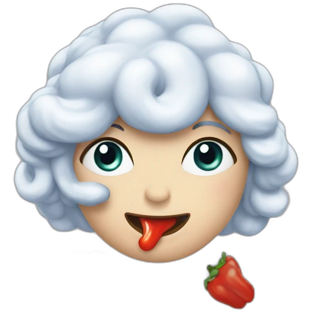 La reine des neige qui mange un piment  emoji