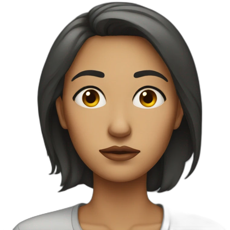 Serious woman lookin down emoji