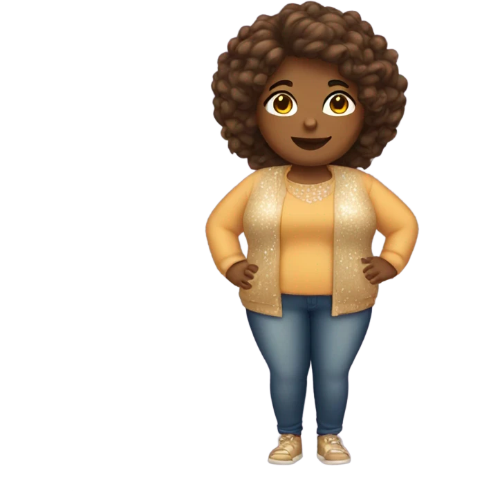 Fat brown girl with sparkles  emoji