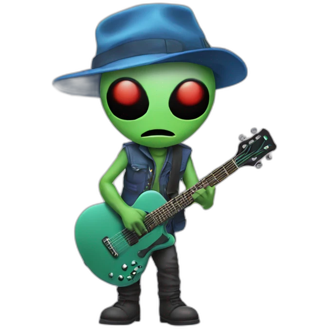 flat cap alien guitar emoji
