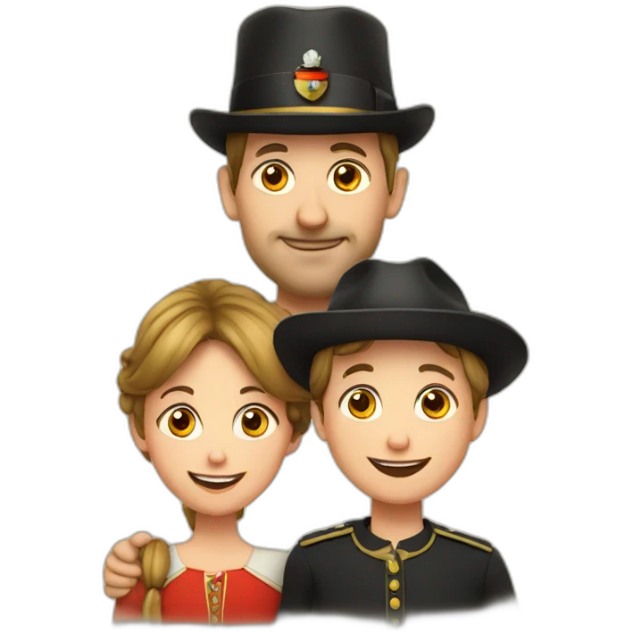 A family with German hat emoji