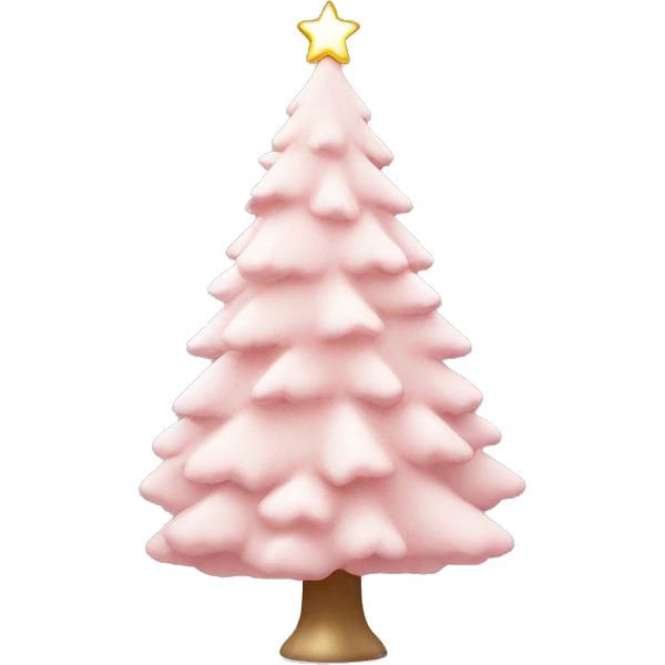 Light pink Christmas tree with white ornaments  emoji