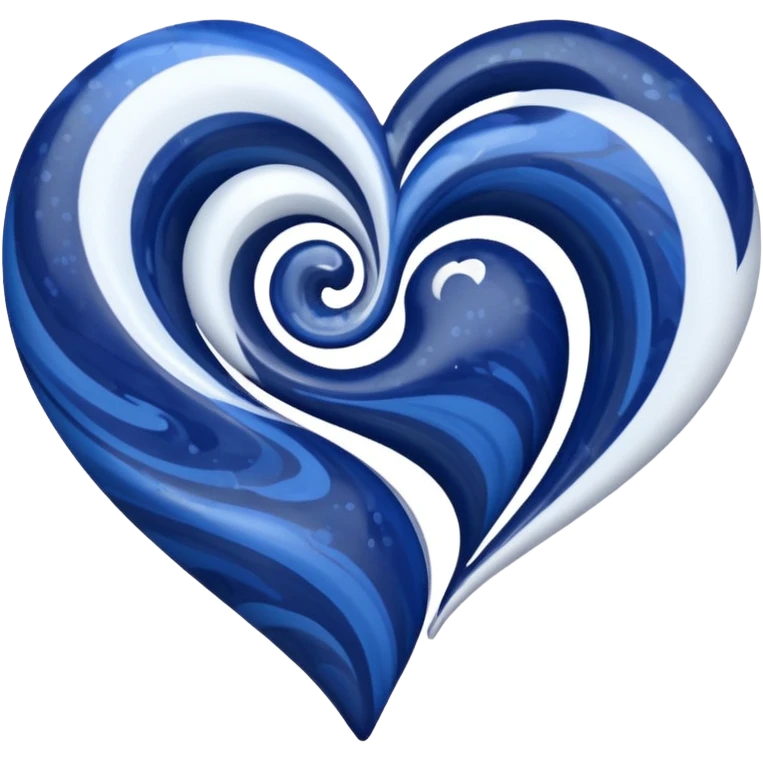 Dark blue and white mixed heart emoji