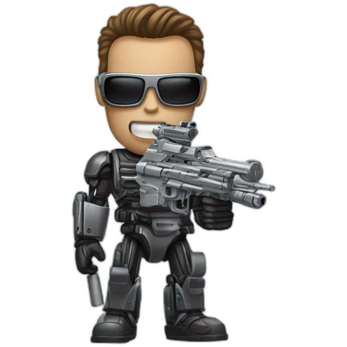 Terminator with ice-cream machine gun emoji