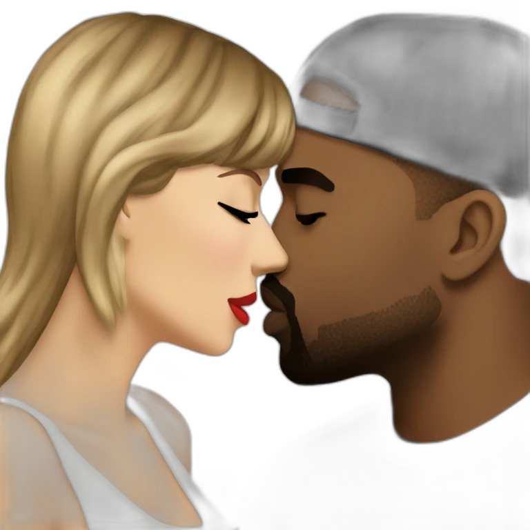 kanye and taylor swift kissing emoji