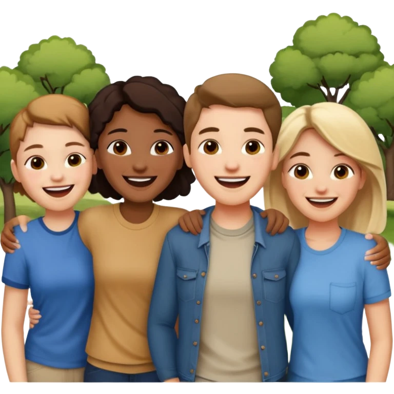 group of friends having fun together emoji