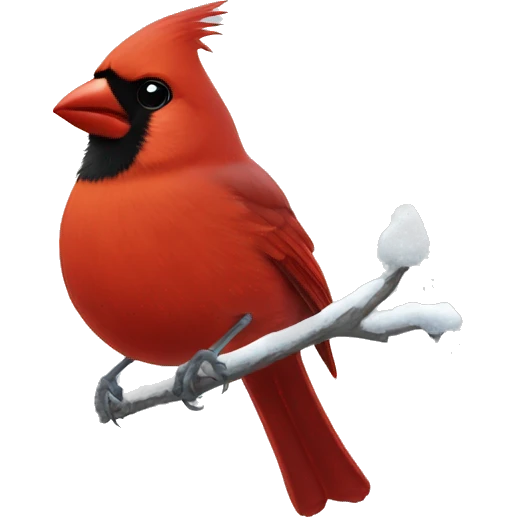 Red cardinal in snow emoji