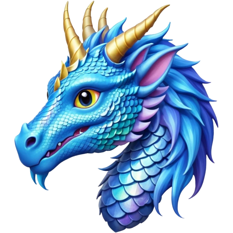 Dragon licorne blue emoji