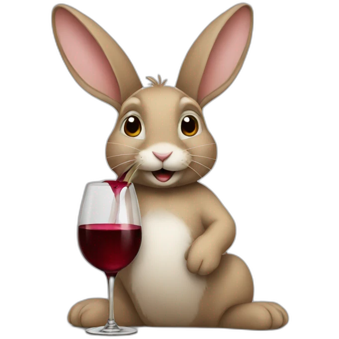rabbit drinking wine emoji