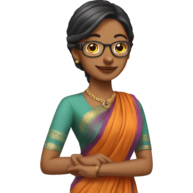 teacher in saree emoji