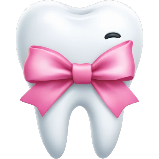 Tooth with a pink bow emoji