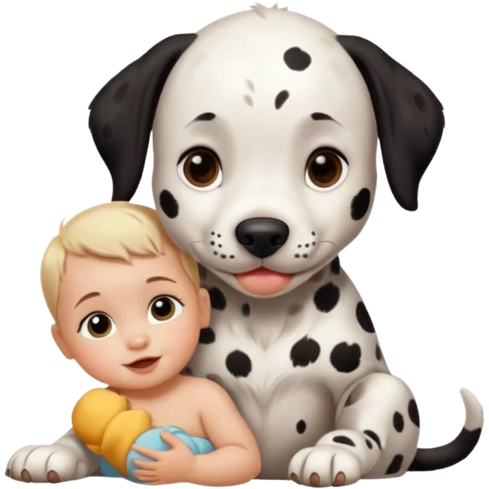 Dalmatian and baby  emoji