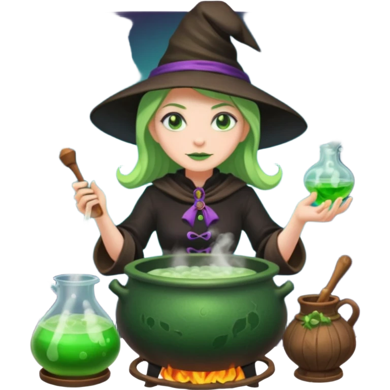 green witch cooking potion emoji