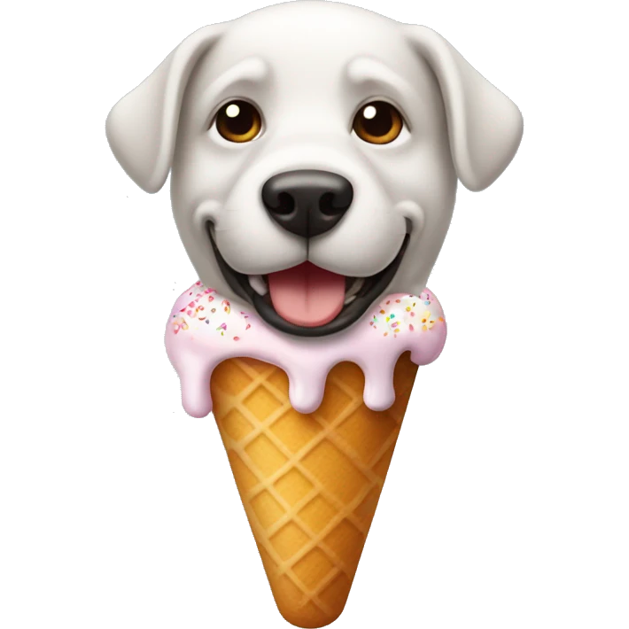 Perro con helado emoji