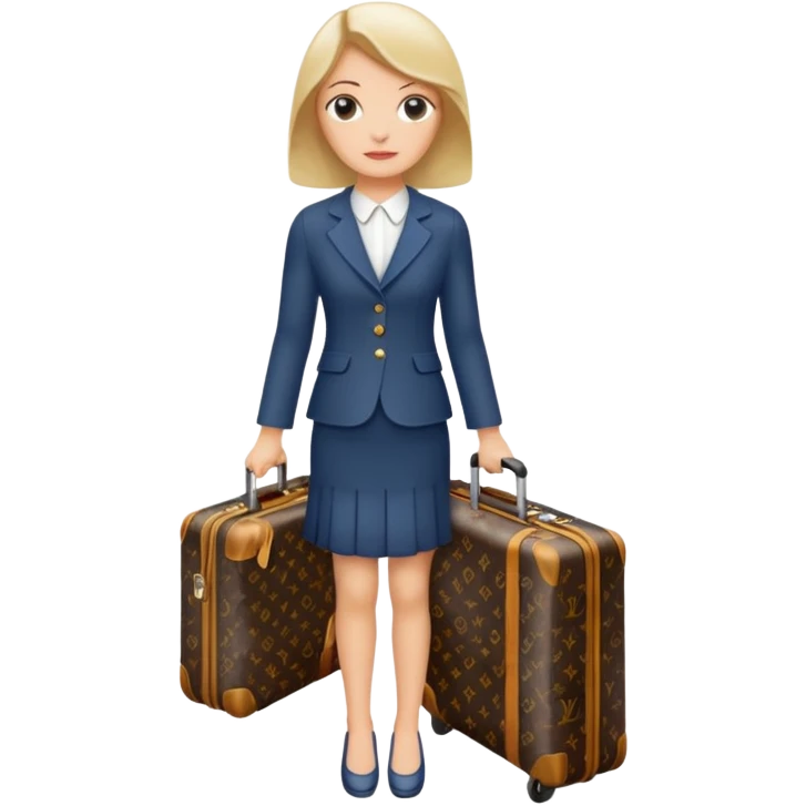 White woman with a suitcase LV emoji