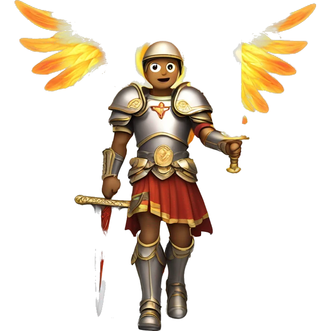 st michael the arc angel wielding his flaming sword emoji