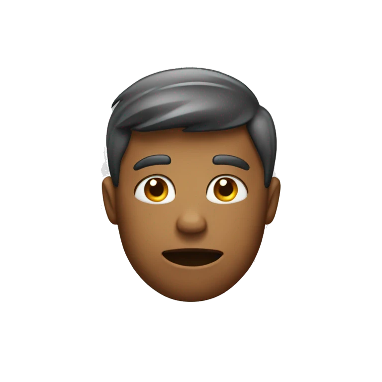An emoji with a hand on his head in the background. emoji