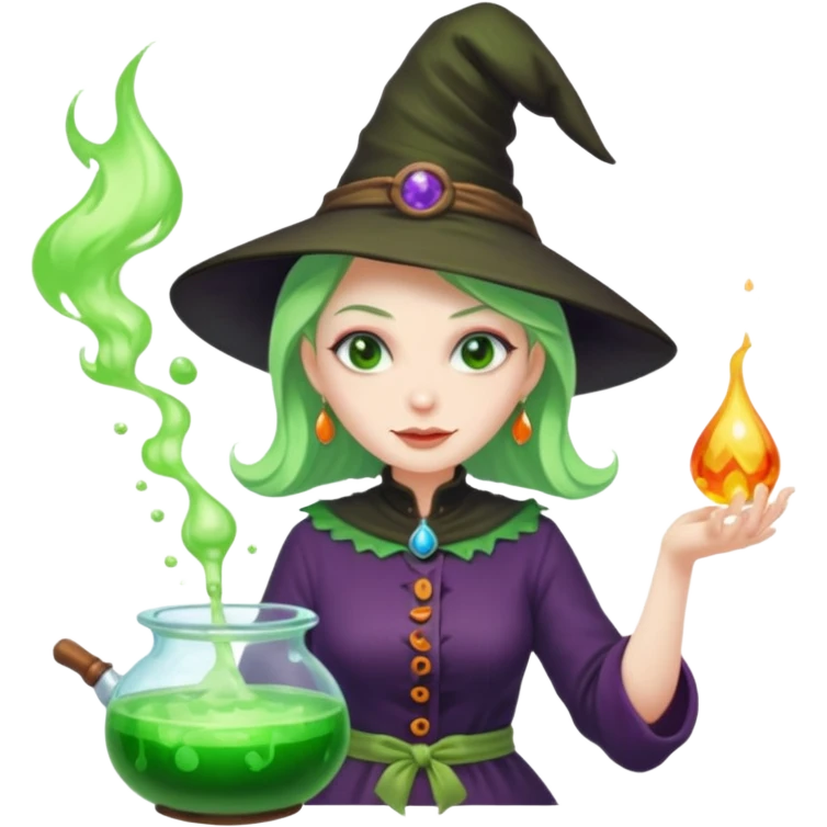 green witch cooking potion emoji