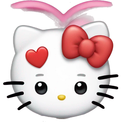 hello kitty with heart emoji