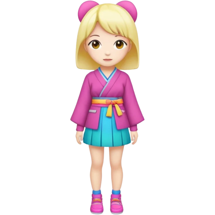 Kawaii woman Japanese full body emoji