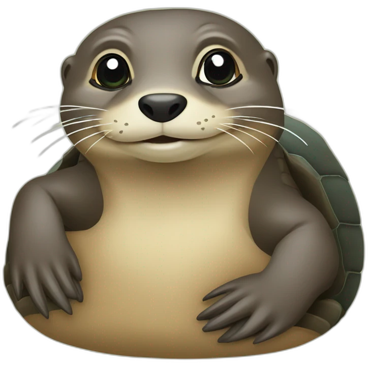 loutre sur une tortue emoji