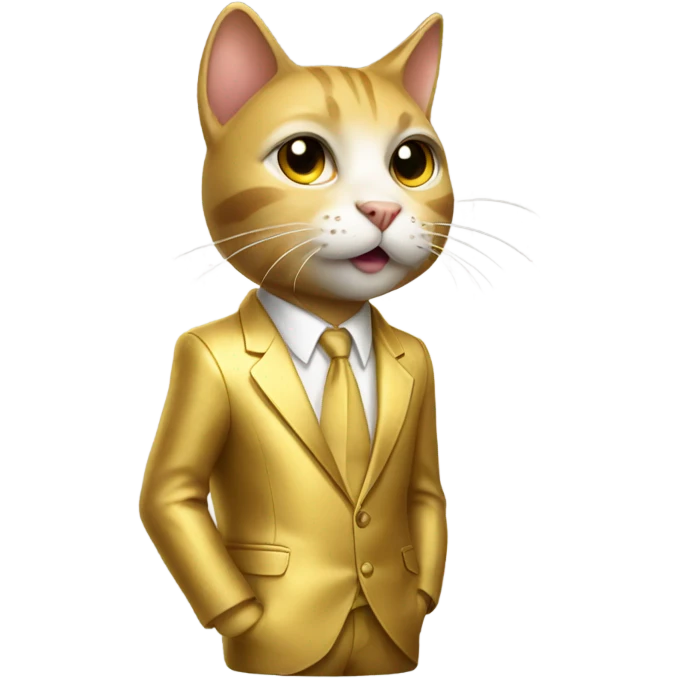 cat with a gold suit emoji