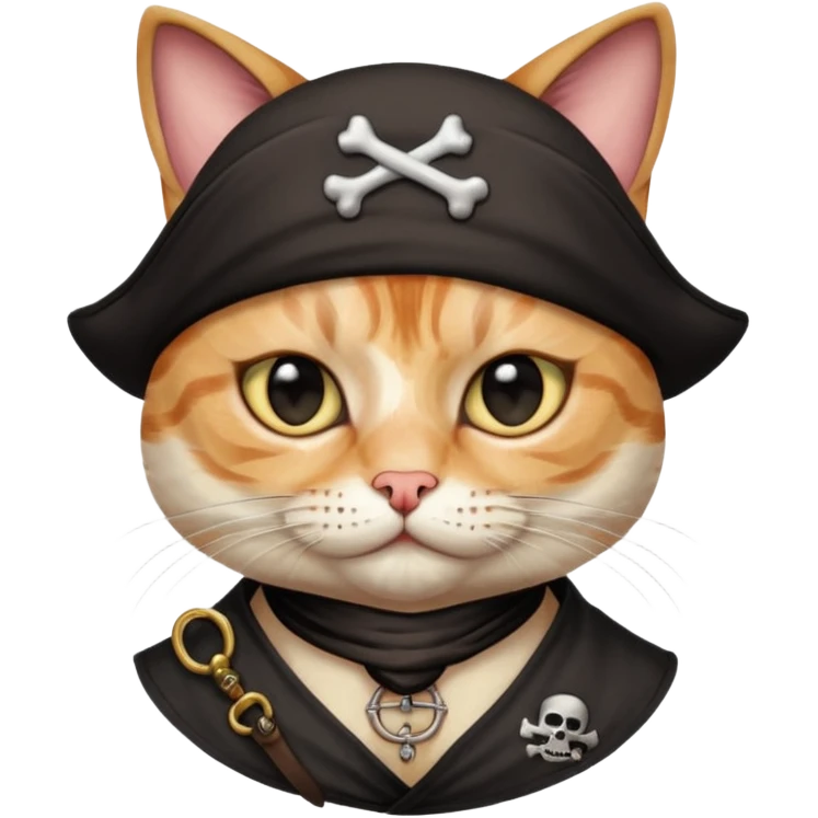 pirate cat with human body one eye mask emoji