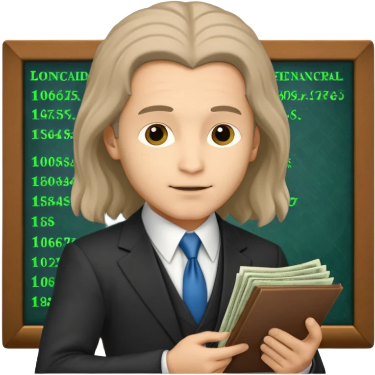 Young leonardo davinci on a stock exchange emoji