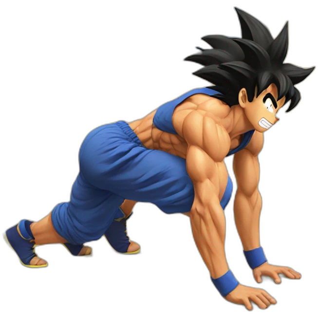 Goku doing push ups emoji