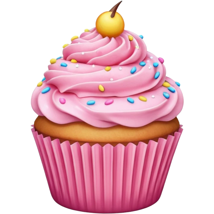 Cupcake with pink icing emoji