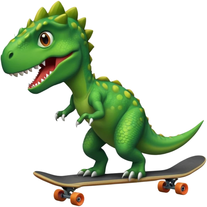 Dinosaur on a skateboard emoji
