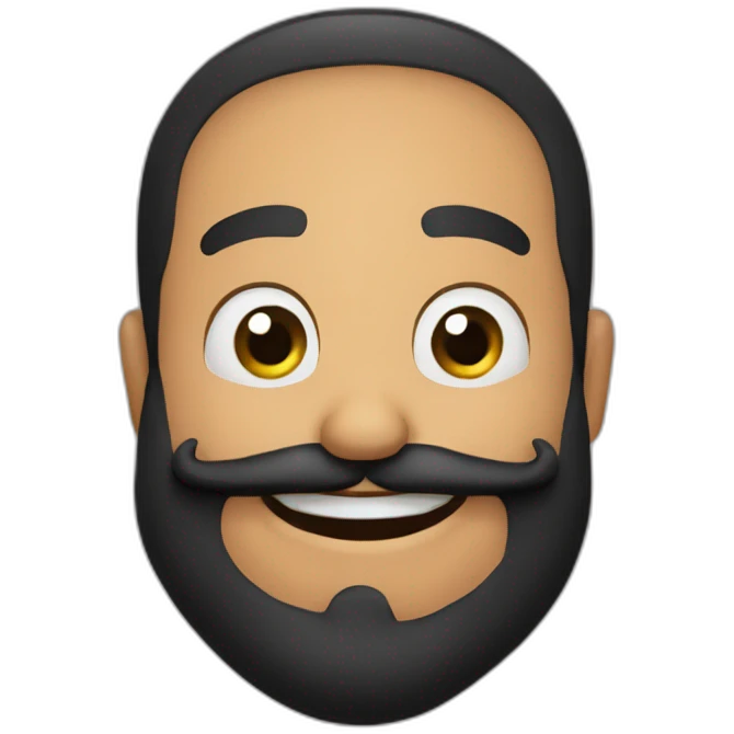 black beard happy Face thumbs up pose developer emoji