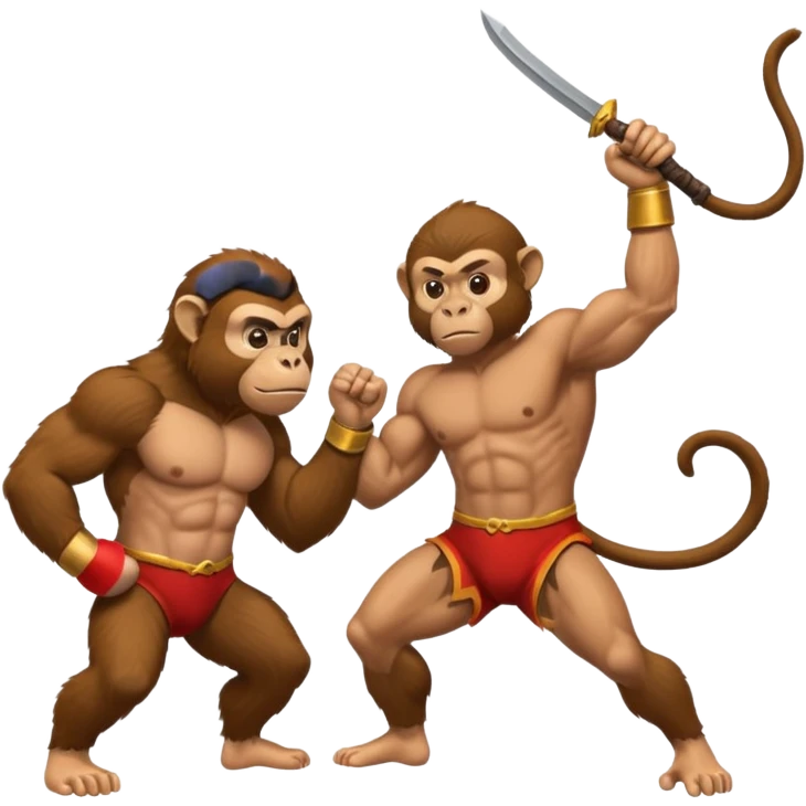 Man fighting monkey emoji