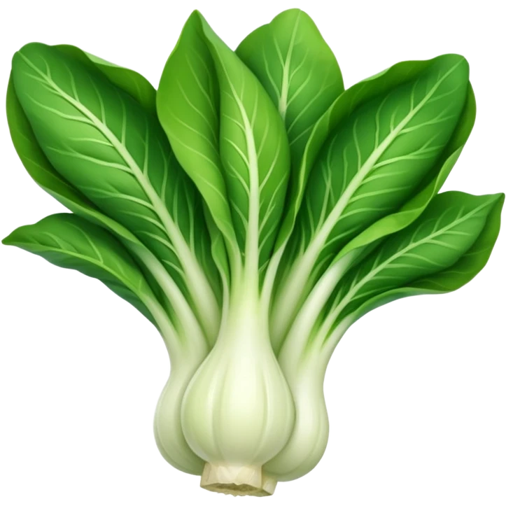 bok choy, stylized, vibrant green emoji