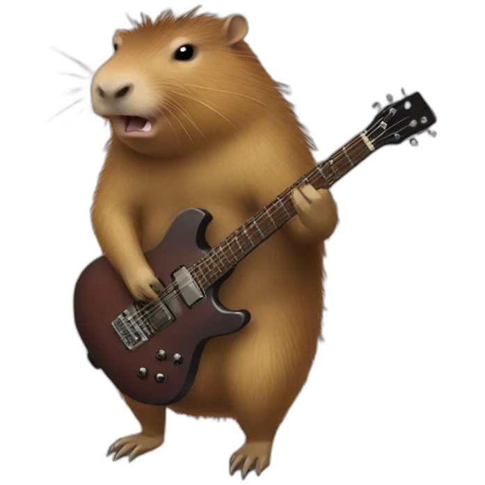 Capybara deathmetal emoji