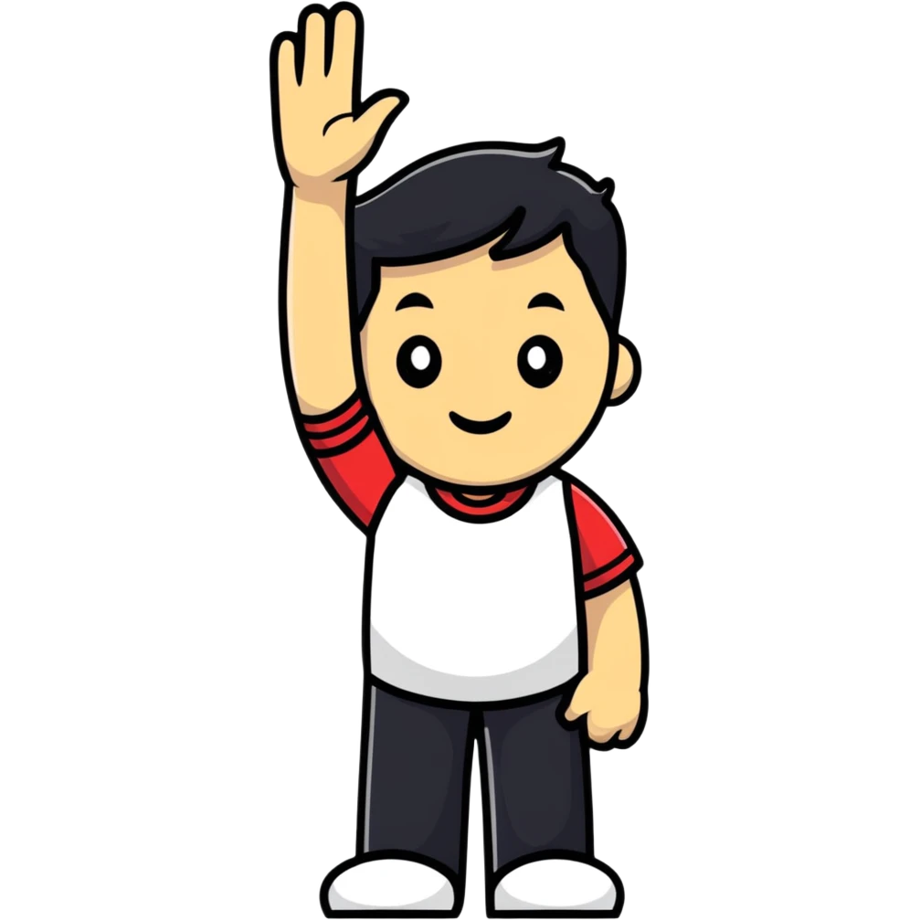 man waving emoji
