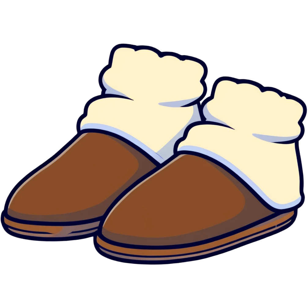 coffee brown fuzzy slippers emoji
