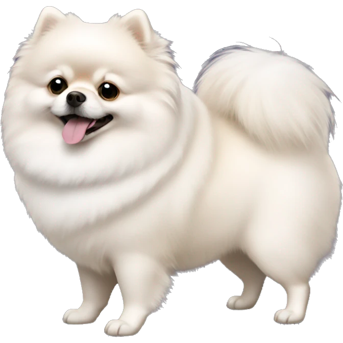 Fat white Pomeranian emoji
