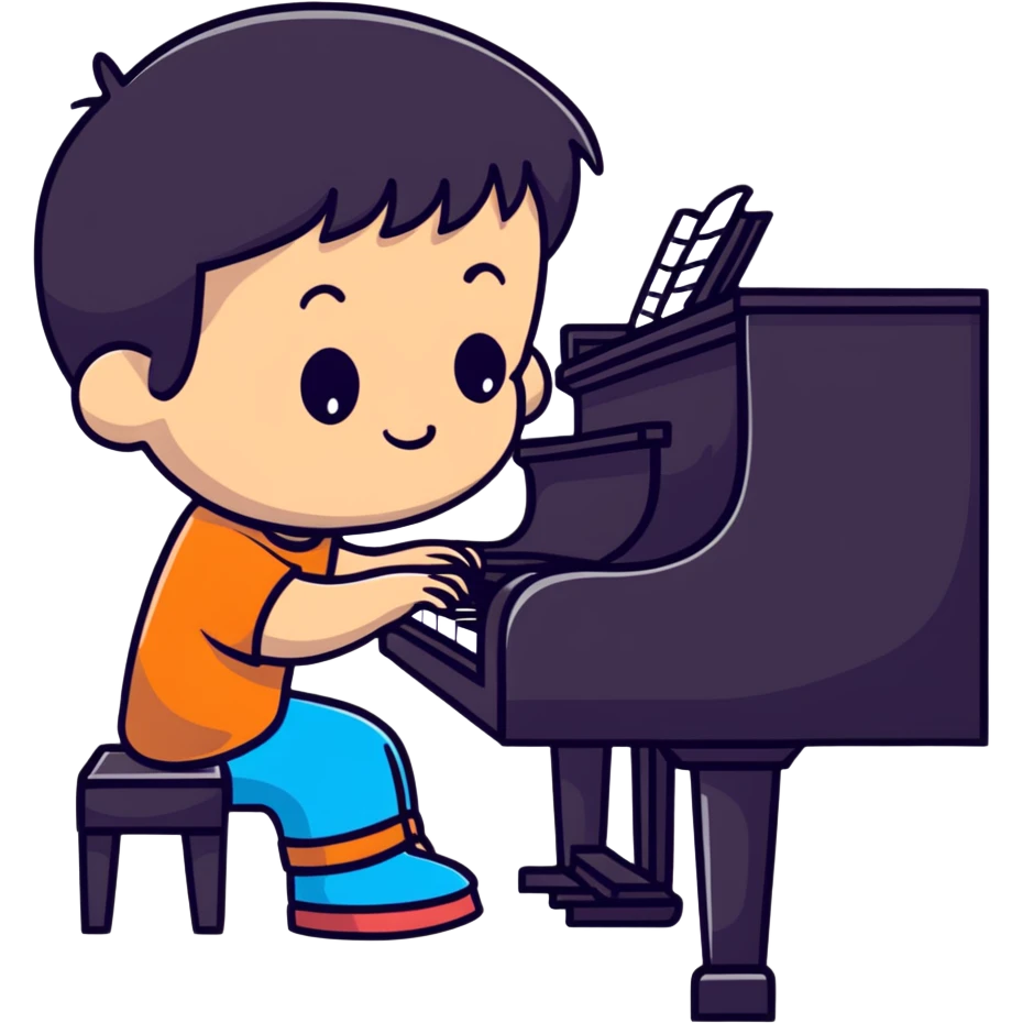 child playing piano emoji