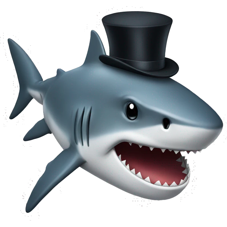 Shark with tophat emoji