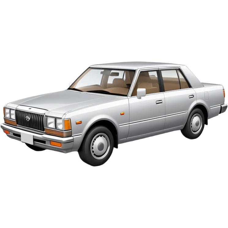 Toyota Crown sedan from the 1980s, boxy design, classic Japanese car emoji