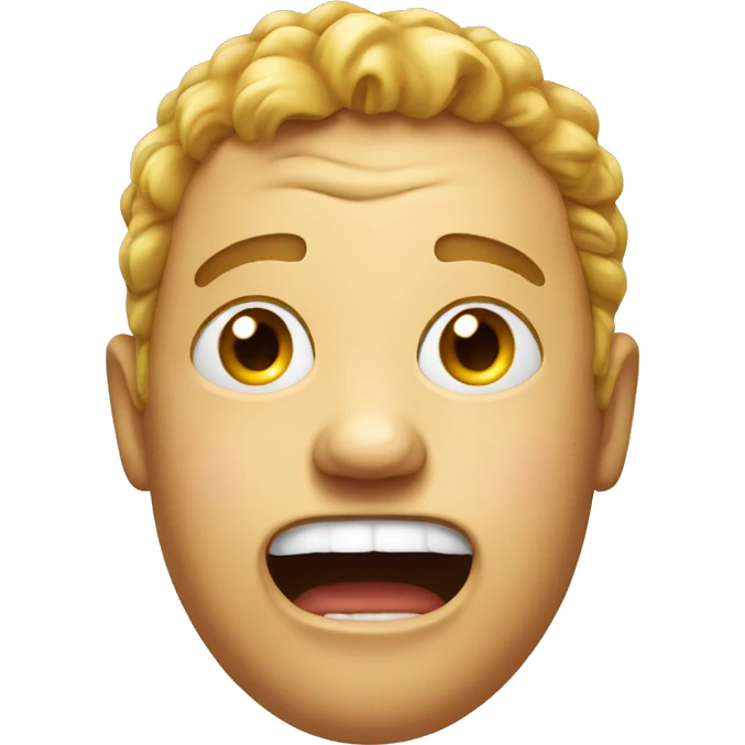 Head emoji sweating and shouting, very realistic face emoji